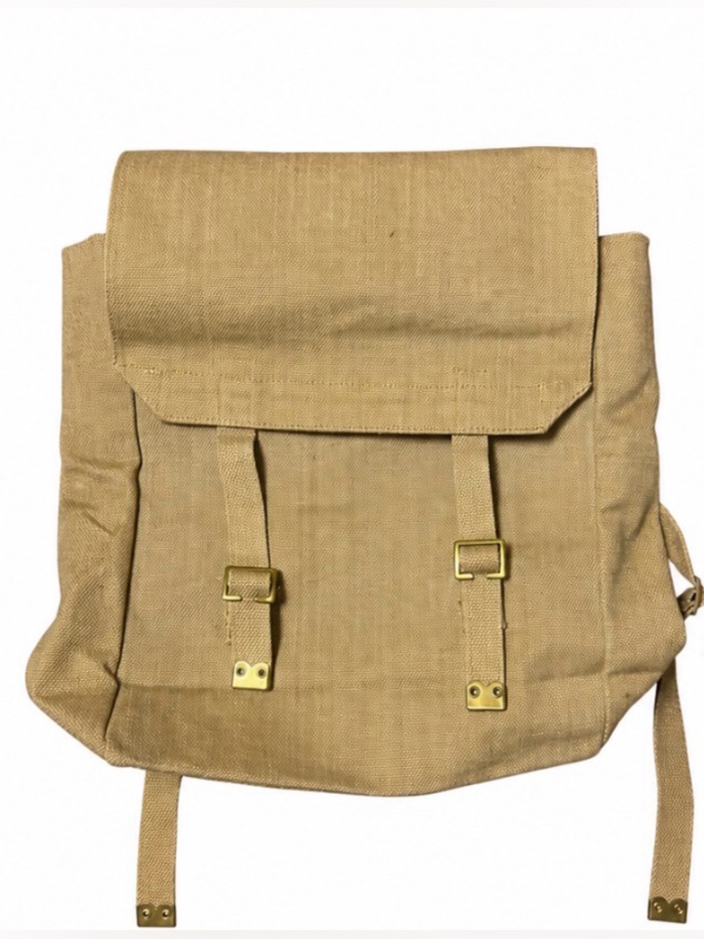 Vintage Military Khaki Canvas Rucksack Field Backpack